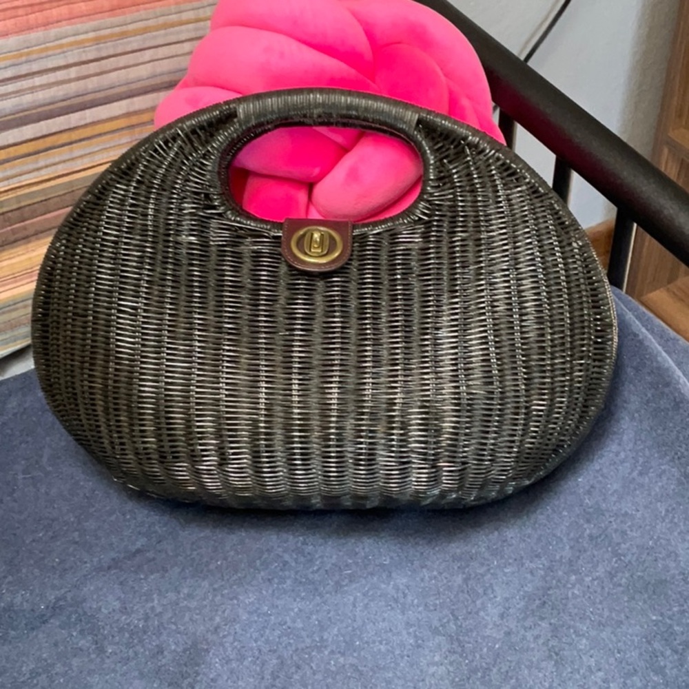 HOBO Black Clutch with Sleek Woven Design